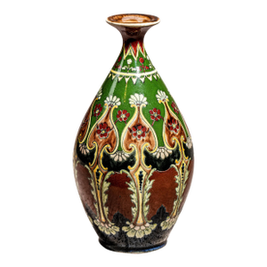 Amazing Large Colorful Antique Hand Painted Floral Art Vase Royal Bonn Dutch Home Decor Accent