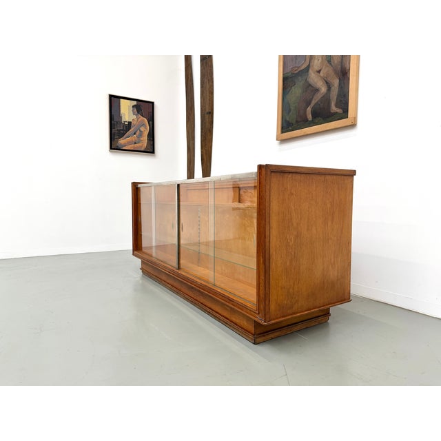 Vintage Oak and Glass Trade Counter from Siegel Paris, 1950 For Sale - Image 12 of 18