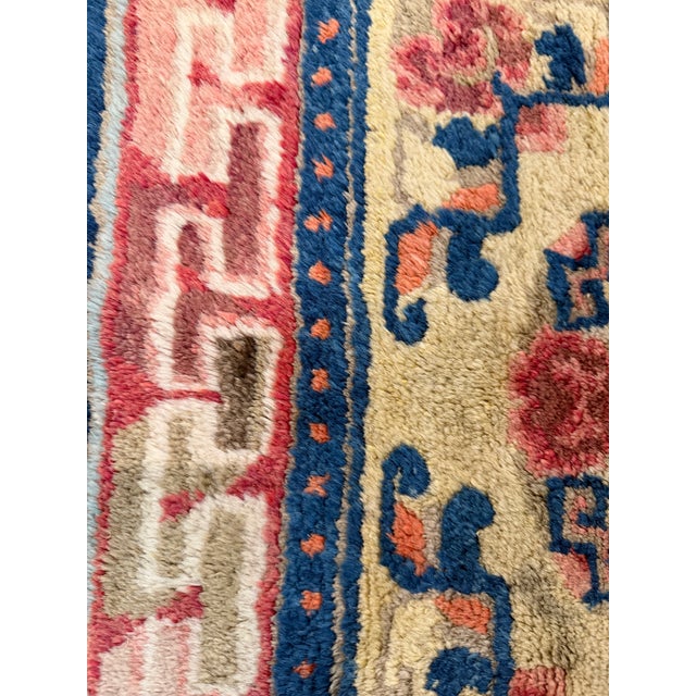 Navy Blue Mid-20th Century Chinese Art Deco Rug 2'1" X 2'2" For Sale - Image 8 of 10