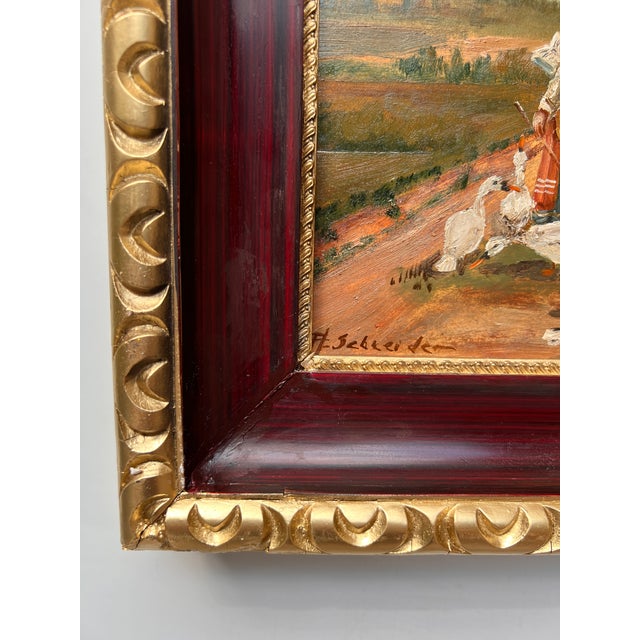 Early 20th Century Listed American Artist Arthur Schneider Antique Oil on Board Painting For Sale - Image 4 of 10