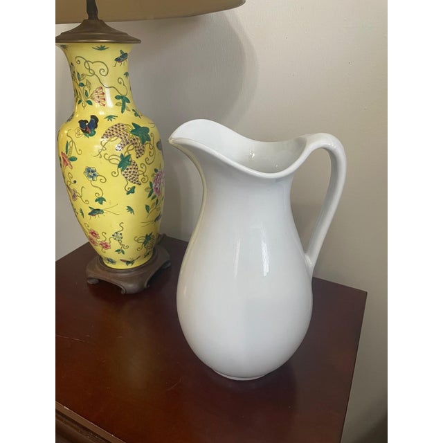 Antique 19th Century English White Ironstone Pitcher For Sale - Image 12 of 17