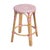Wood Tobias 24 in. Seat Height Round Rattan Backless Counter Stool, White/Pink Dot/ Natural Rattan Frame For Sale - Image 7 of 7
