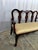 Vintage Queen Anne Style Triple-Back Walnut Settee With Stripe Satin Cushion For Sale - Image 4 of 12