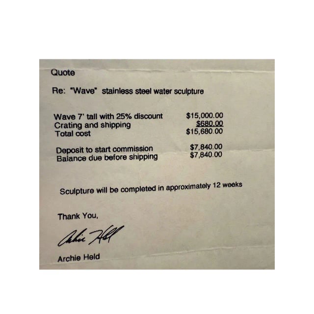 Archie Held, Contemporary, Stainless Steel, Monumental Water Sculpture, Usa 2000 For Sale - Image 9 of 10