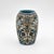 A colorful signed Aguado Toledo Spanish ceramic vase with raised floral relief decoration, blue rim, and multicolor hand-...