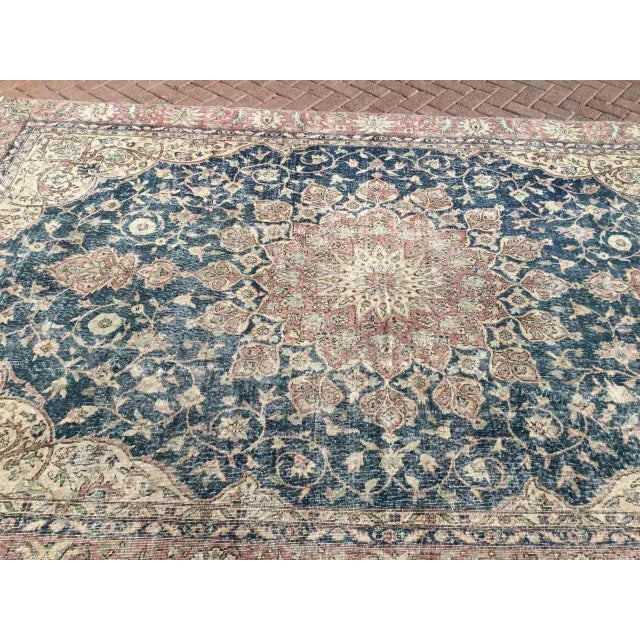 Mid-Century Modern 1930's Handmade Oushak Rug - 89" X 142" For Sale - Image 3 of 12
