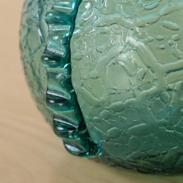 Green 1960s French Glass Amphora Vase For Sale - Image 8 of 11