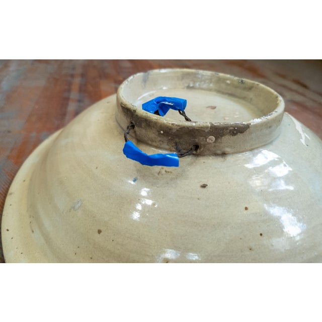 20th Century Moroccan Blue and White Fassi Pottery Wall Charger Bowl For Sale - Image 10 of 12