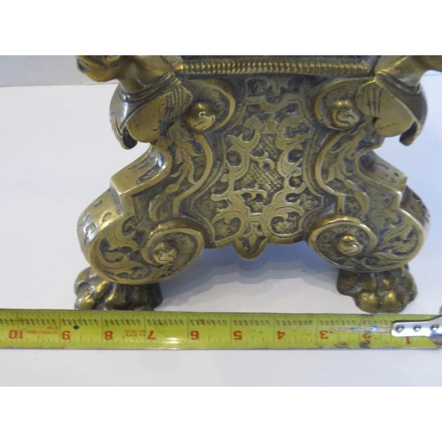 Brass 18th Century Brass Prick Stick with Lion Paw Feet For Sale - Image 8 of 9