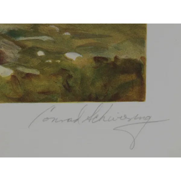 Artist: Conrad Schwiering, American (1916 - 1986) Title: Shoe Shop Year: 1981 Medium: Lithograph, signed and numbered in...