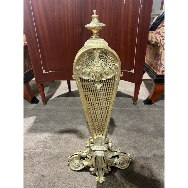 Antique Peacock Style Fireplace Screen For Sale - Image 4 of 5