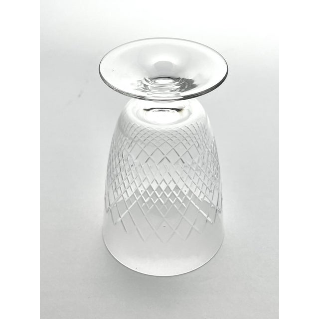 Glass 1950s Vintage Mid-Century 8 Footed Juice Glasses, Criss-Cross X Fishnet Cuts For Sale - Image 7 of 7