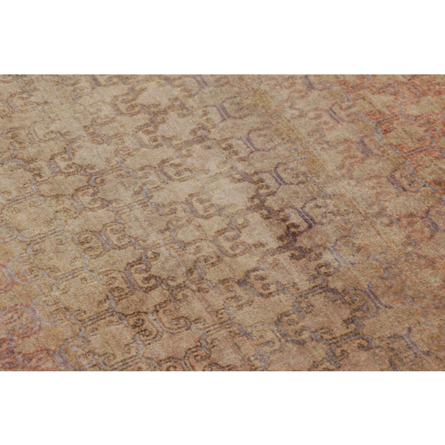 Textile Rug & Kilim’s Modern Classics Runner Rug in Ombre Rust and Mauve Floral Lattice Pattern For Sale - Image 7 of 8