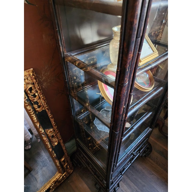 Vintage Bamboo and Glass Vitrine For Sale - Image 9 of 10
