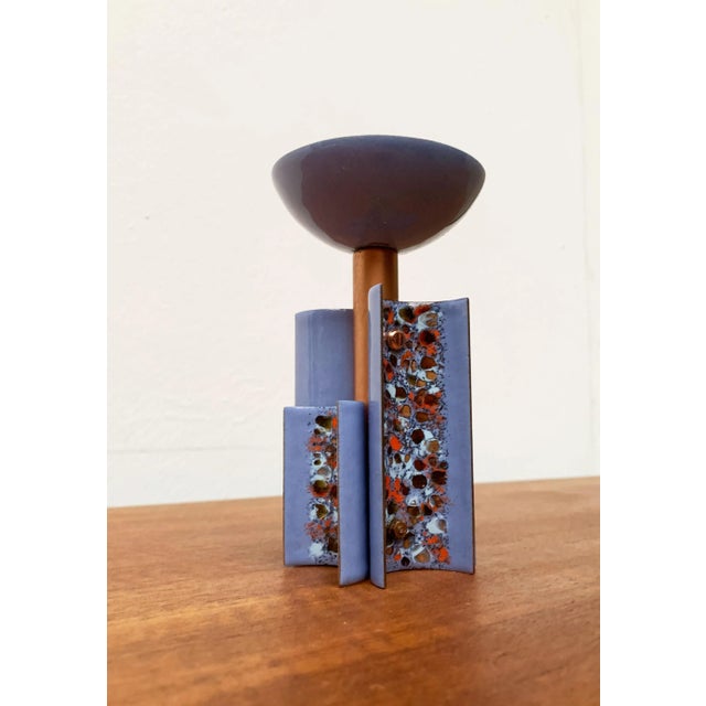 Vintage Enamel Candleholder For Sale - Image 5 of 18