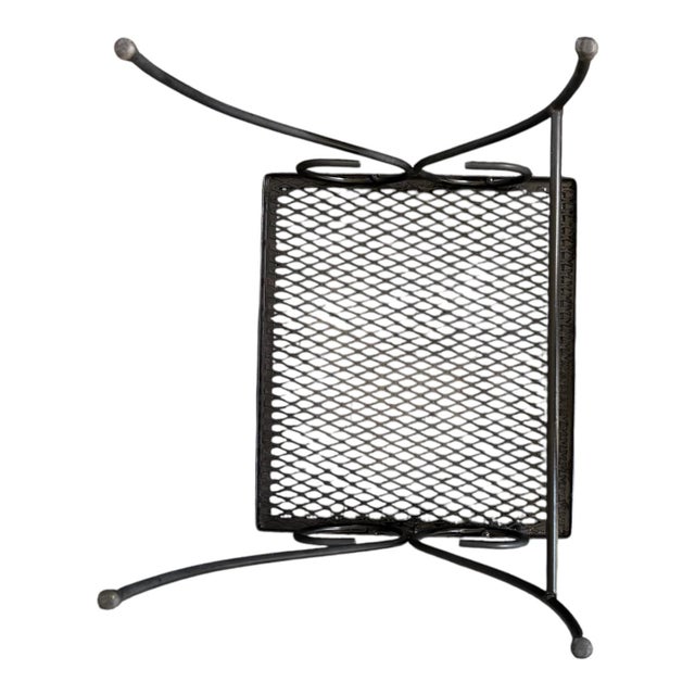 Mid-Century Modern Mid-Century Modern Wrought Iron Mesh Patio Side Table - Attributed to Woodard For Sale - Image 3 of 5