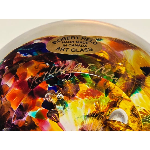 Mid 20th Century Vibrant Signed Robert Held Art Glass Paperweight – Canada For Sale - Image 9 of 11