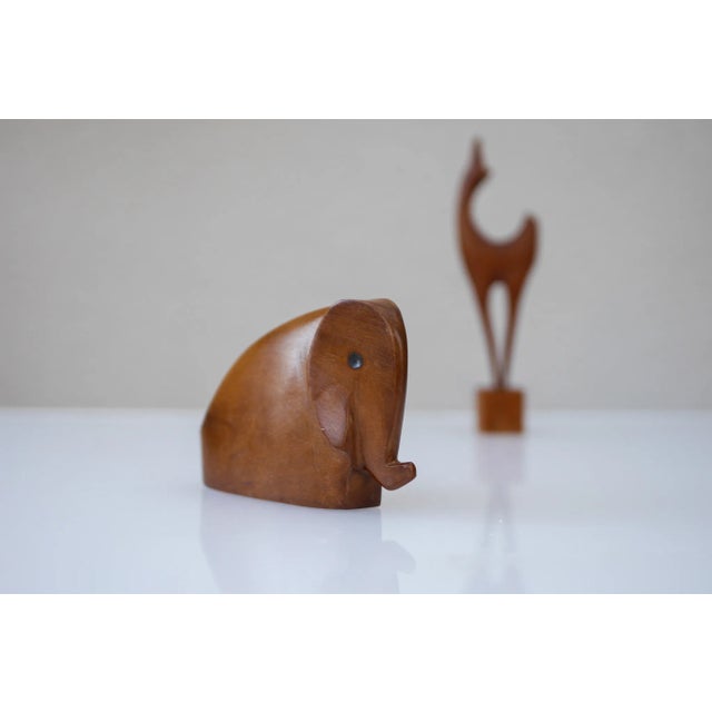 Mid-Century Scandinavian Modern Carved Teak Elephant Figurine, Denmark For Sale - Image 11 of 12
