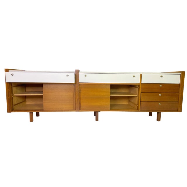 Brown Saltman Walnut Modular Wall Unit Attributed to Martin Borenstein, 1960s For Sale In Los Angeles - Image 6 of 18