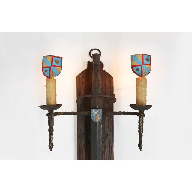 Large Wall Lamp with Sword, 1950s For Sale - Image 5 of 15