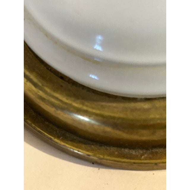 White Vintage Frederick Cooper French Opaline Glass Column Table Lamp With Brass Base For Sale - Image 8 of 10