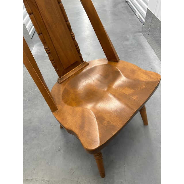 1940s Rustic Modern Maple Dining Chairs – Handcrafted 1960s Set of 4 (Farmhouse Cabin Style) For Sale - Image 5 of 11