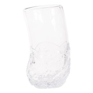 Portage Ice Clear Abstract Glass Vase- Tall For Sale