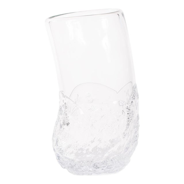 Portage Ice Clear Abstract Glass Vase- Tall For Sale