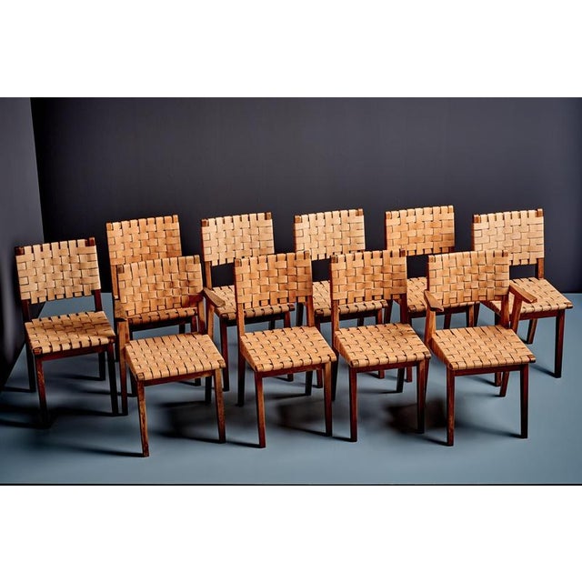 Oak Chairs with Leather Webbing by Jens Risom for Knoll, France, 1950s, Set of 2 For Sale - Image 14 of 15