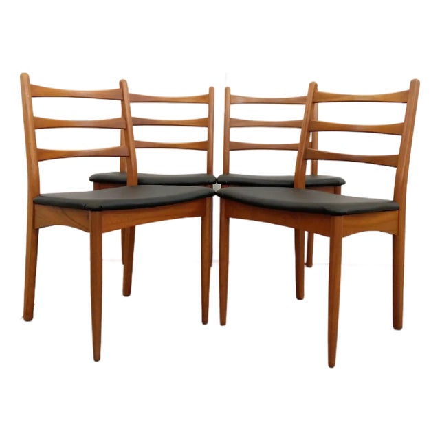 Set of 4 Vintage Mid Century Modern Dining Chairs by Greaves & Thomas For Sale