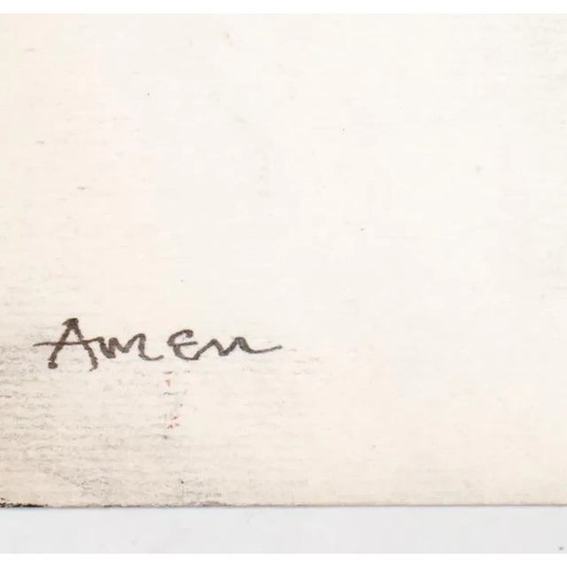 Irving Amen (1918-2011) MCM watercolor study of Venetian gondoliers and gondolas, signed lower left. Amen took an extended...