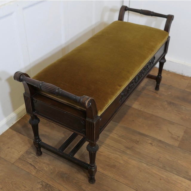 An Edwardian Duet Piano Stool An original Edwardian duet stool is in very good condition the seat is covered in its origin...