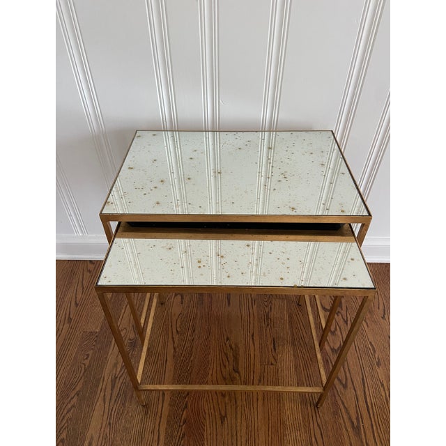 Absolutely lovely set of Ethan Allen Venetian mirrored nesting tables in exceptional Condition. Heavy in weight and style,...