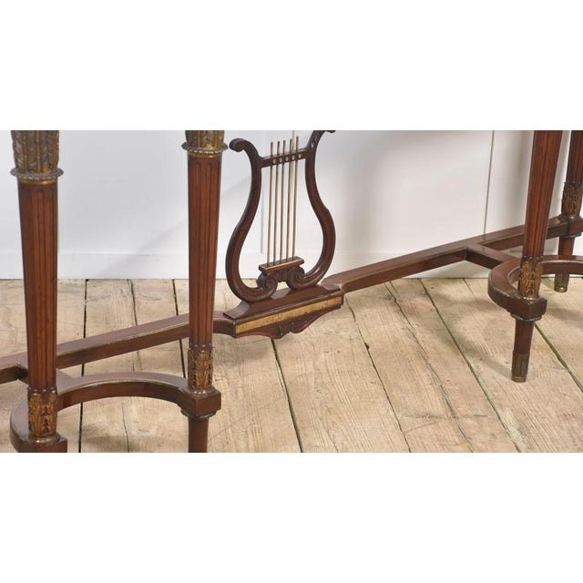 Long French Empire Revival Style Console Table in Mahogany, 1890s For Sale - Image 6 of 18