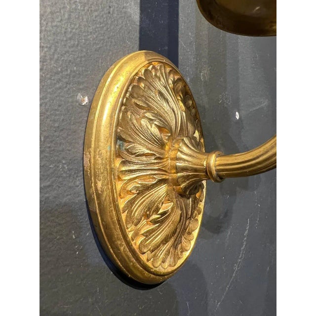 Edward F. Caldwell & Co. 1920's Caldwell Bronze One Light Sconces - a Pair For Sale - Image 4 of 5