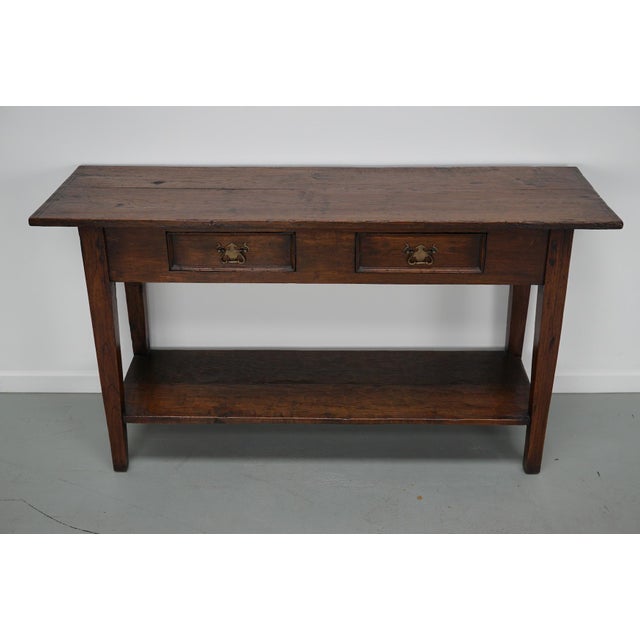 Vintage French Rustic Farmhouse Oak Side Table, 1920s For Sale - Image 16 of 18
