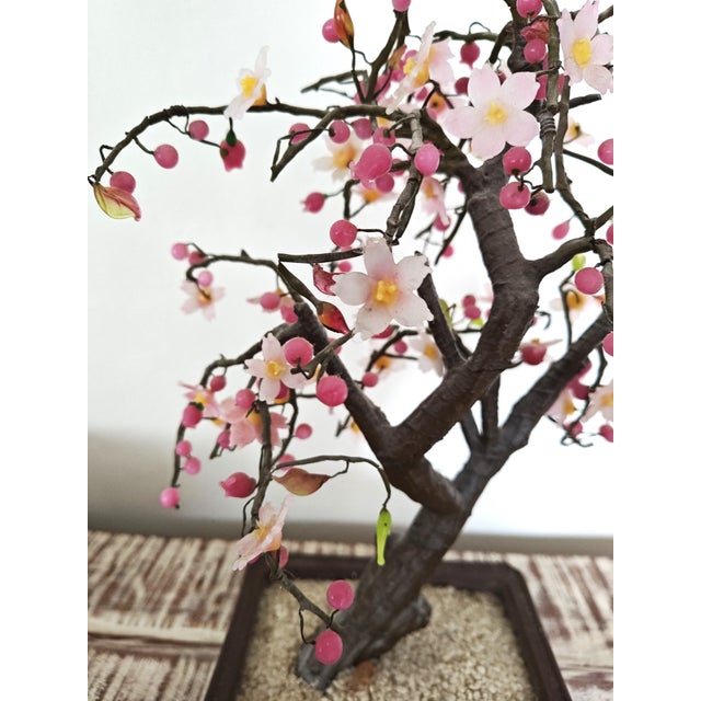 1950s Cherry Blossem Rose Quartz Sakura Bonsai Tree For Sale - Image 4 of 8