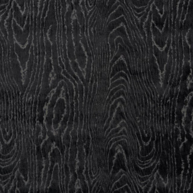 SAMPLE - Schumacher Marisa Moire Velvet Fabric In Smoke For Sale