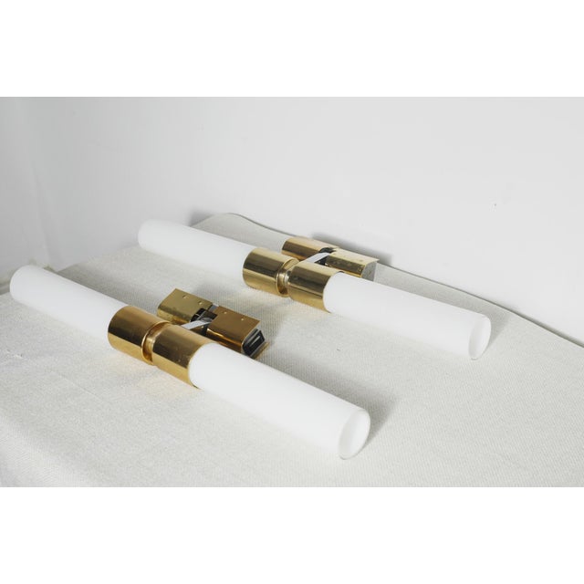Gold Vintage Italian Murano Glass and Brass Wall Sconce, 1960s For Sale - Image 8 of 11