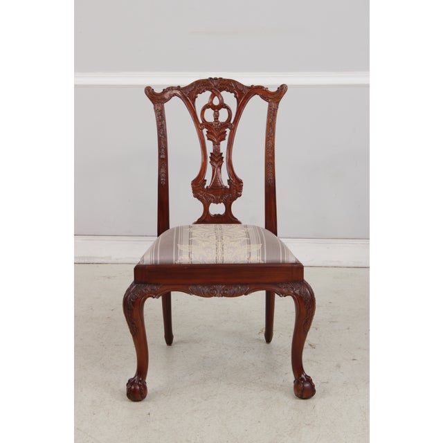 Set of 6 Maitland Smith Chippendale Mahogany Dining Room Chairs For Sale - Image 13 of 18