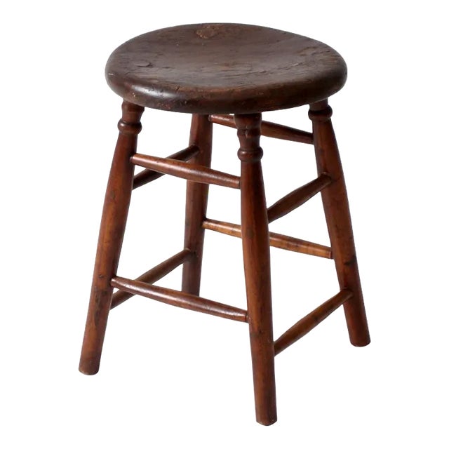Antique Turned Leg Stool For Sale