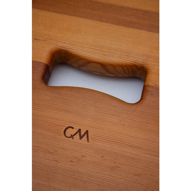 Brown Swedish Pine Stool by Carl Malmsten, 1950s For Sale - Image 8 of 9