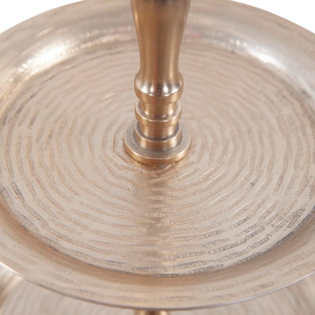 Kenneth Ludwig Chicago The Hammered Em Dash 3 Tiered Service Tray For Sale - Image 4 of 6