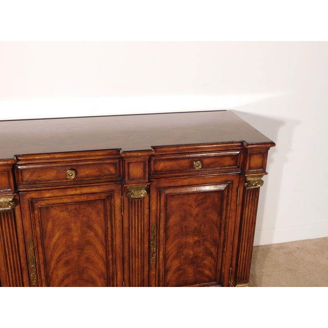 Vintage 1990s Massive Hickory White Flame Mahogany Locking 4 Door Sideboard Server For Sale - Image 14 of 14