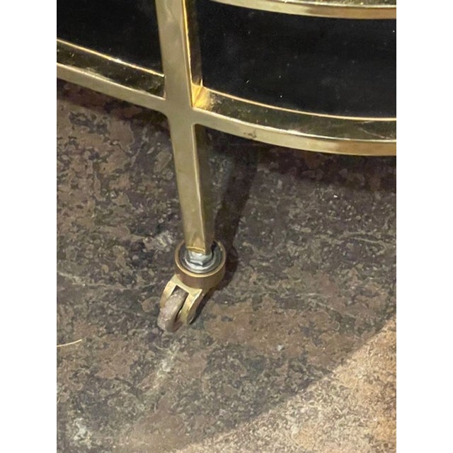 MCM German Brass and Glass Bar Cart For Sale - Image 4 of 9