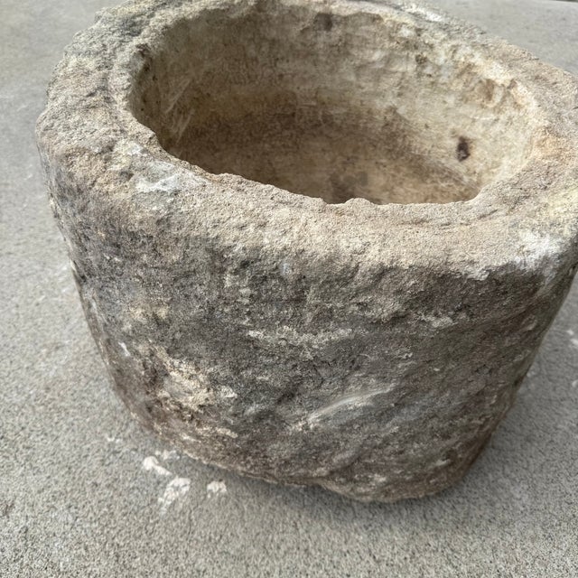 Mid 20th Century Antique Limestone Trough 5526f 19"d For Sale - Image 5 of 8