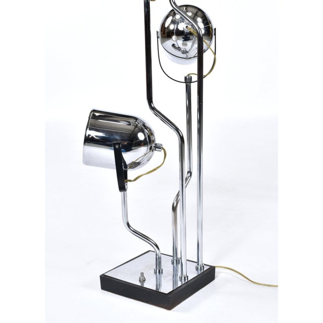 1970s Goffredo Reggiani Style Italian Modern Chrome Spotlight Table Lamp For Sale - Image 9 of 11