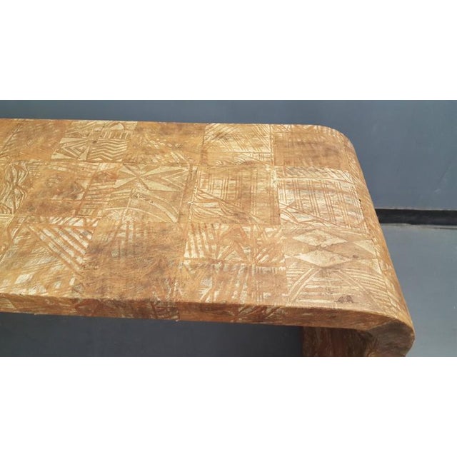 Contemporary Contemporary Hand-Stenciled Bark Console Table For Sale - Image 3 of 7