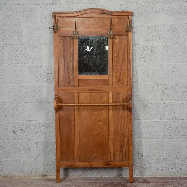 Metal Entryway Coat Rack with Mirror, Italy, Early 20th Century For Sale - Image 7 of 7