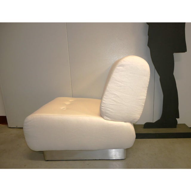 Wood Vintage Lounge Chair in White, 1970s For Sale - Image 7 of 15
